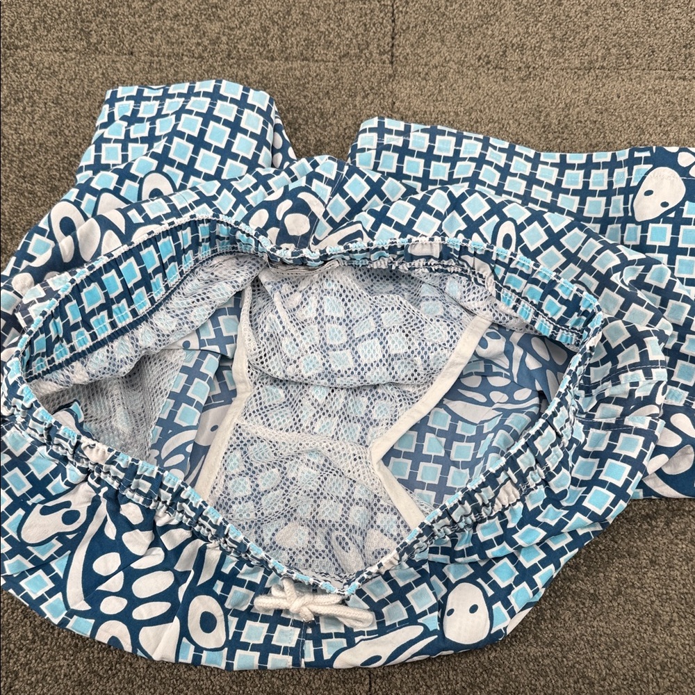 Peter Millar Swim Trunks Mens Medium Shorts Bottoms Blue Turtle Drawstring - Picture 3 of 10